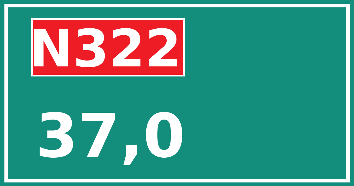 Hectometerbord N322 37,0