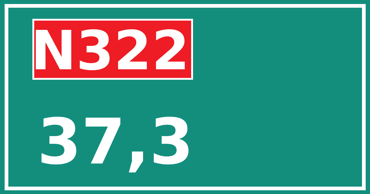 Hectometerbord N322 37,3