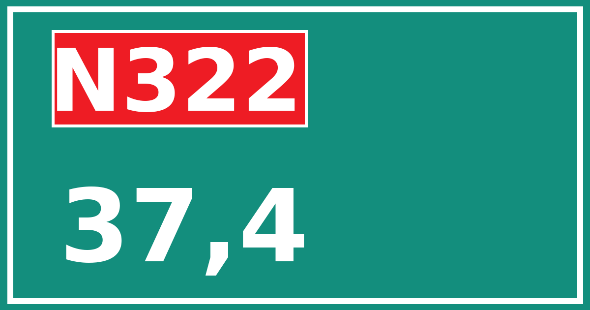 Hectometerbord N322 37,4