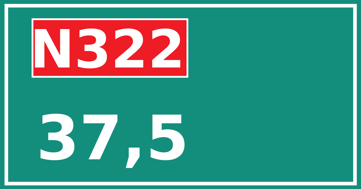 Hectometerbord N322 37,5
