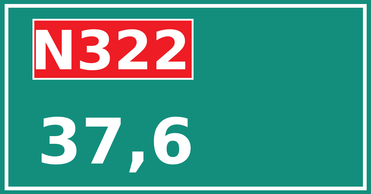 Hectometerbord N322 37,6