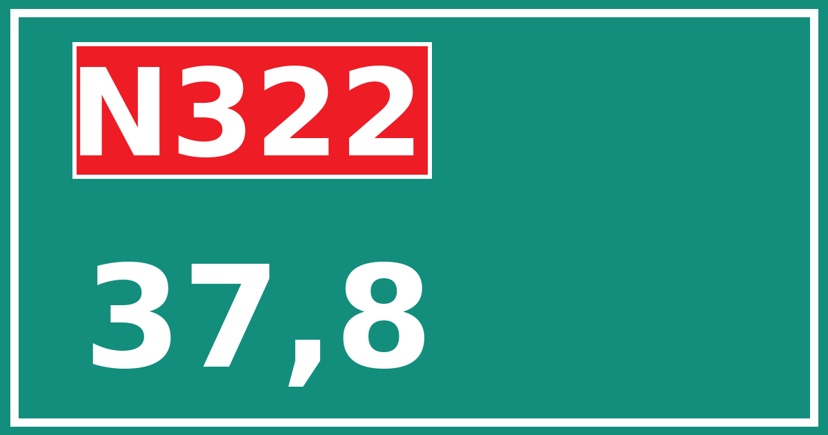 Hectometerbord N322 37,8