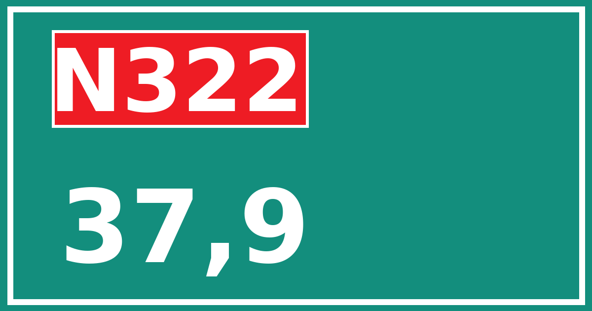 Hectometerbord N322 37,9