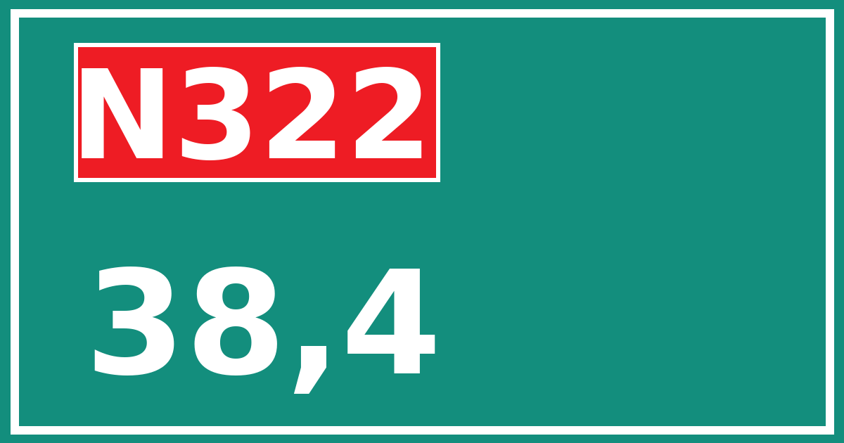 Hectometerbord N322 38,4