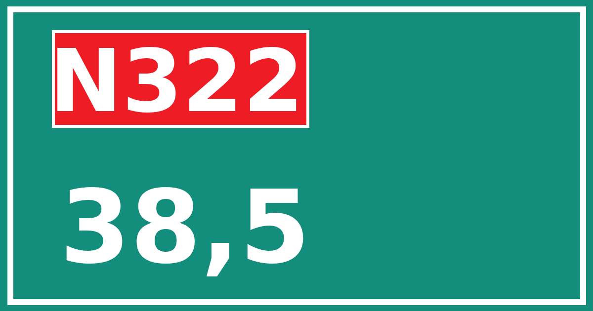 Hectometerbord N322 38,5