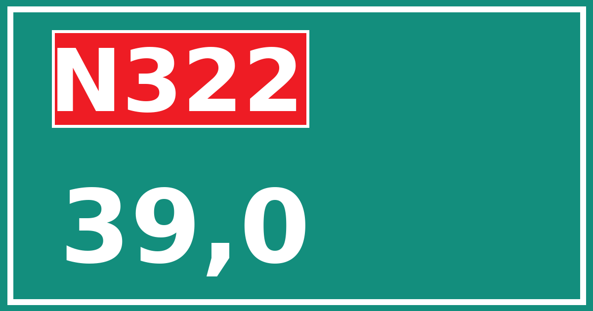 Hectometerbord N322 39,0