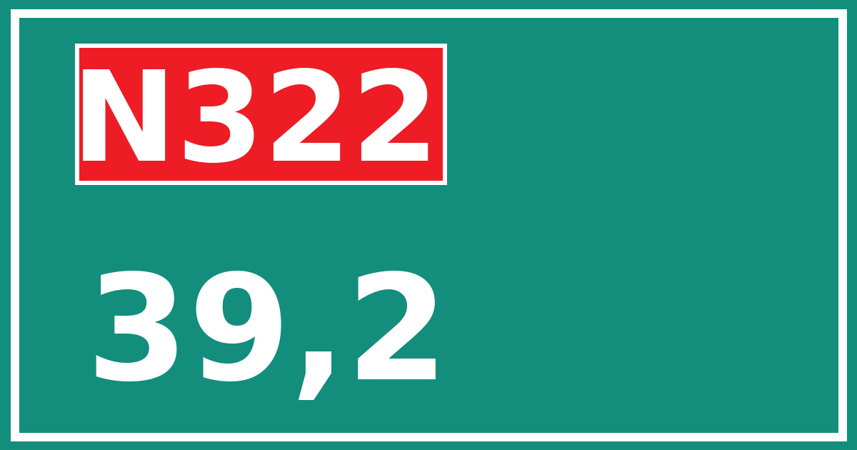 Hectometerbord N322 39,2