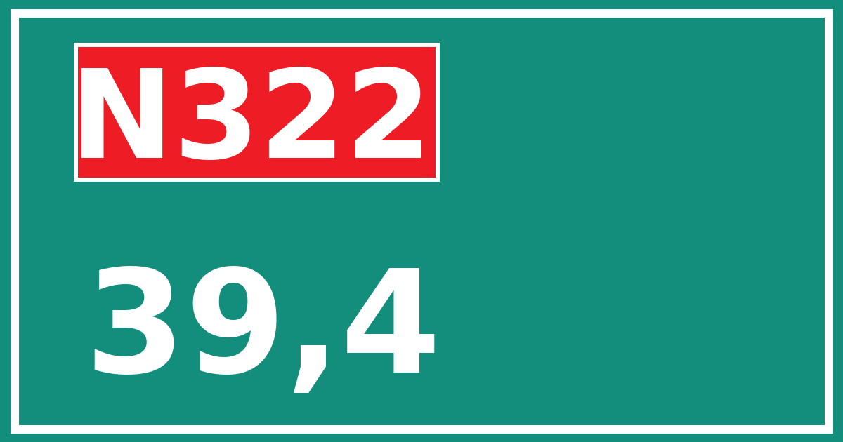 Hectometerbord N322 39,4