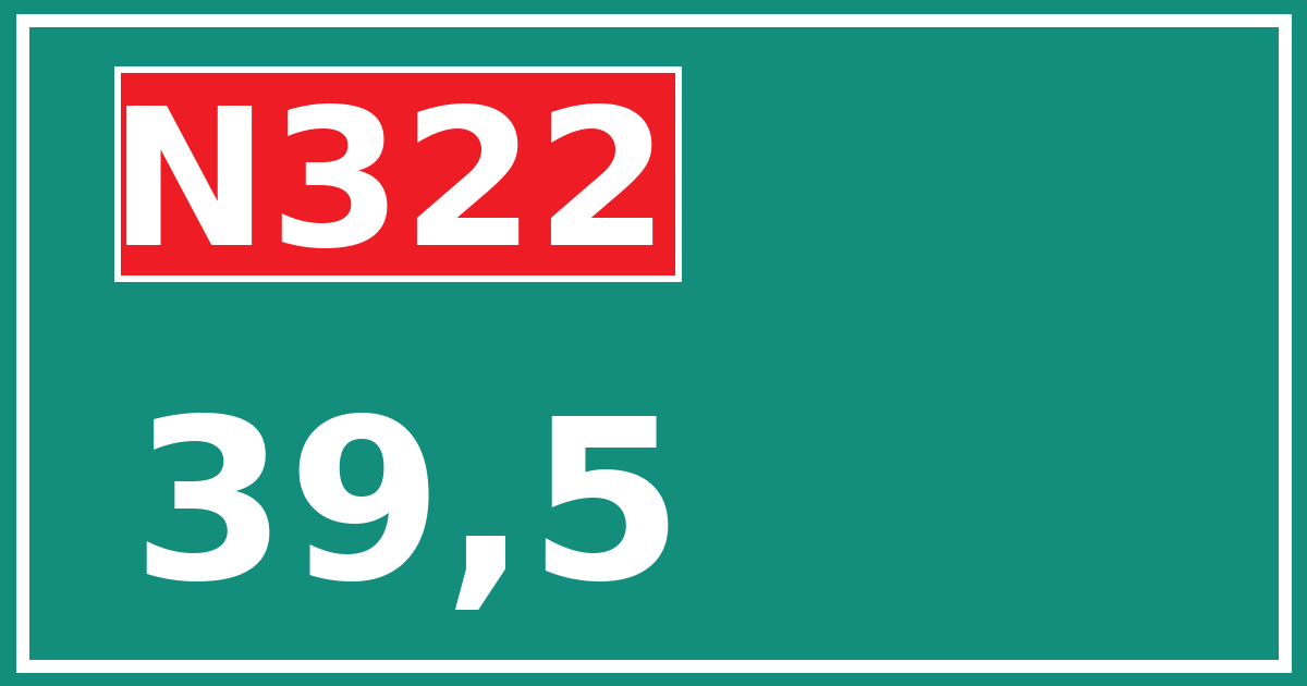 Hectometerbord N322 39,5