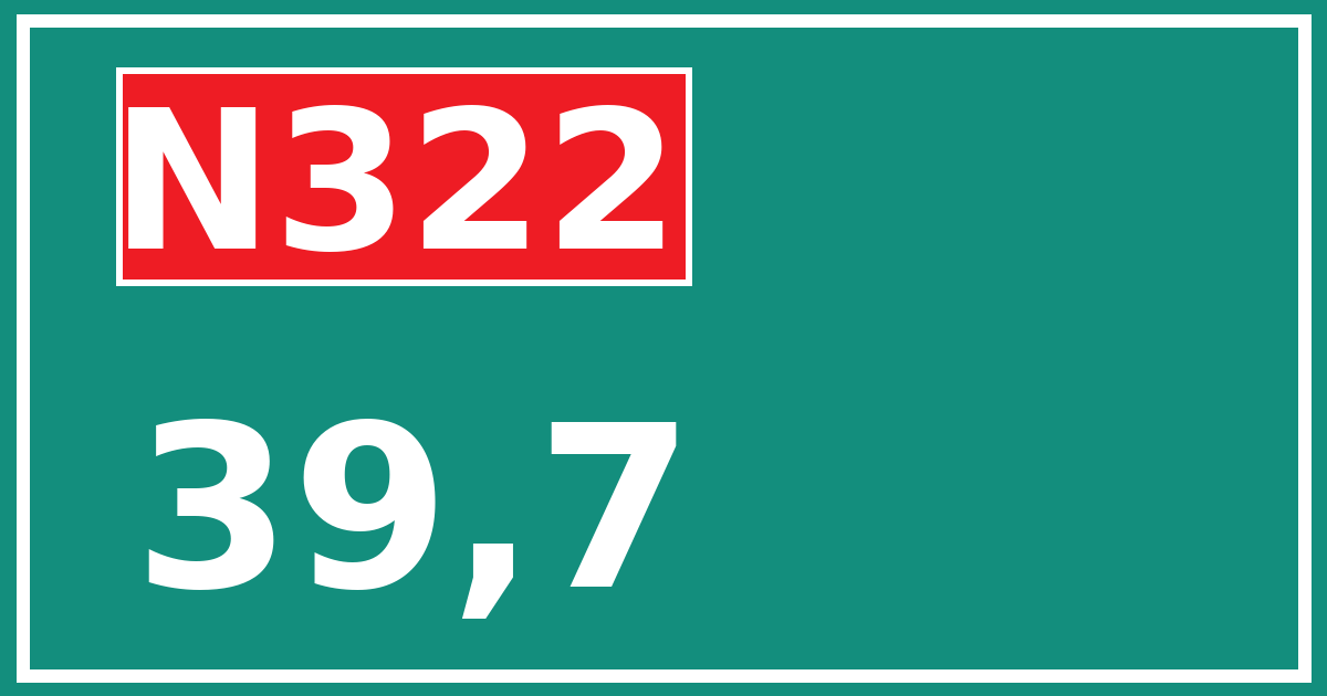 Hectometerbord N322 39,7