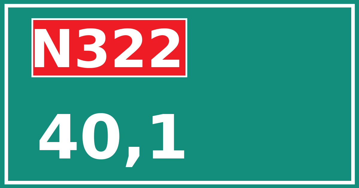 Hectometerbord N322 40,1