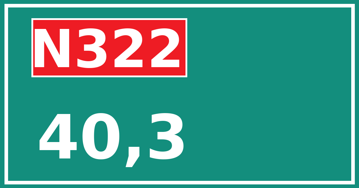 Hectometerbord N322 40,3