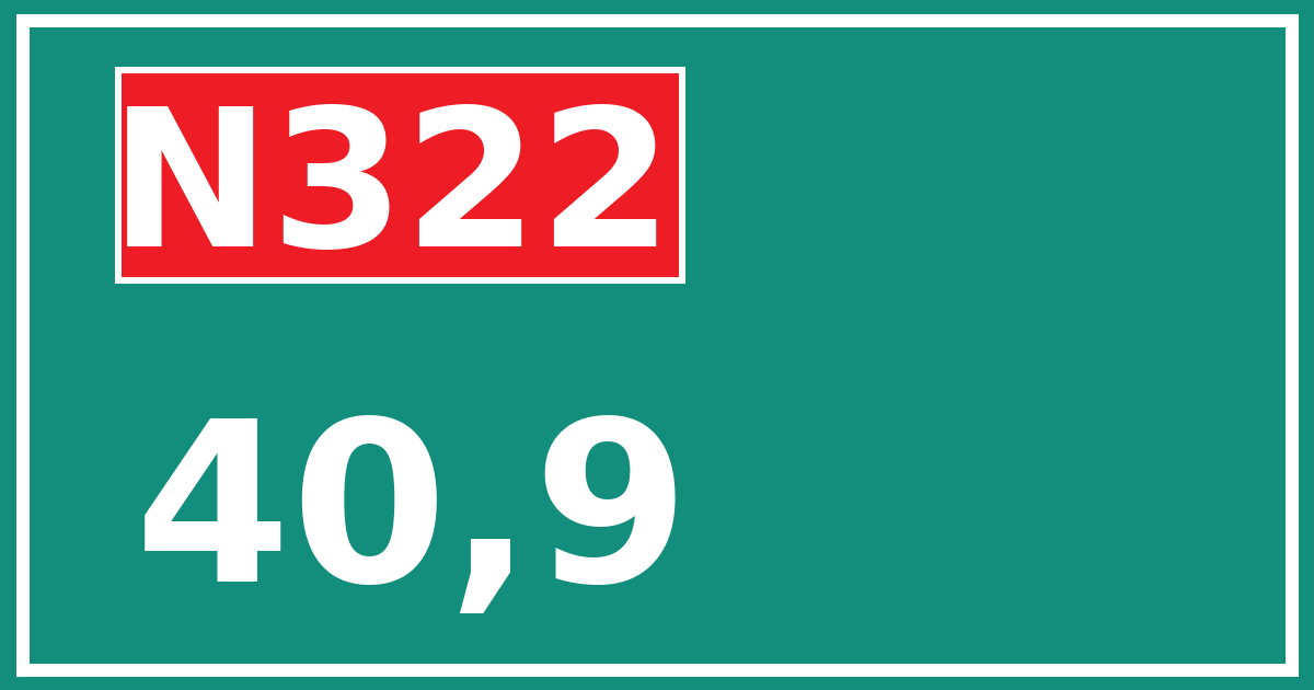 Hectometerbord N322 40,9