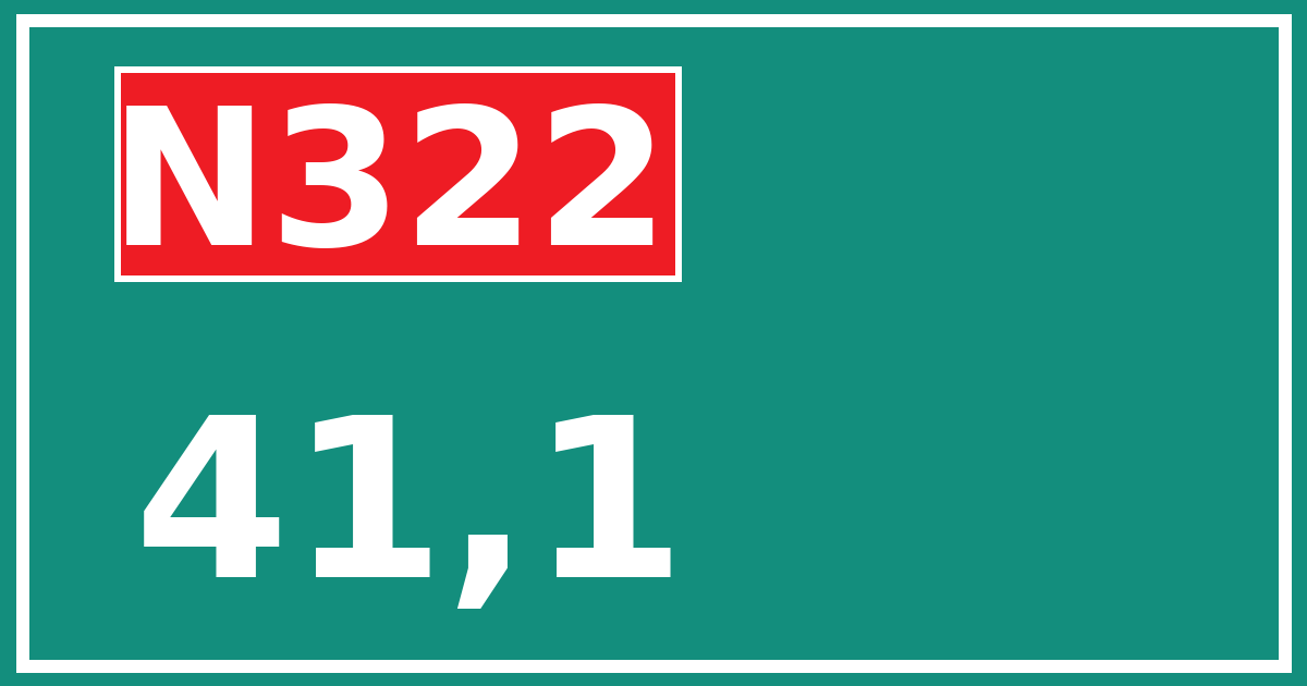 Hectometerbord N322 41,1