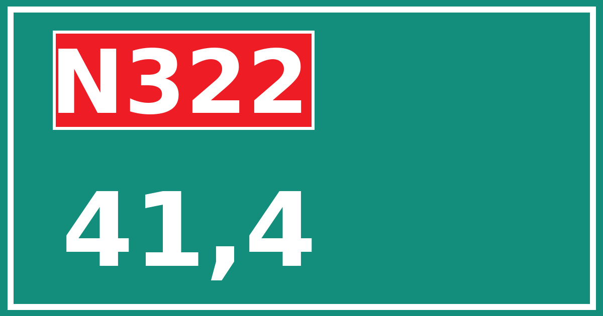 Hectometerbord N322 41,4