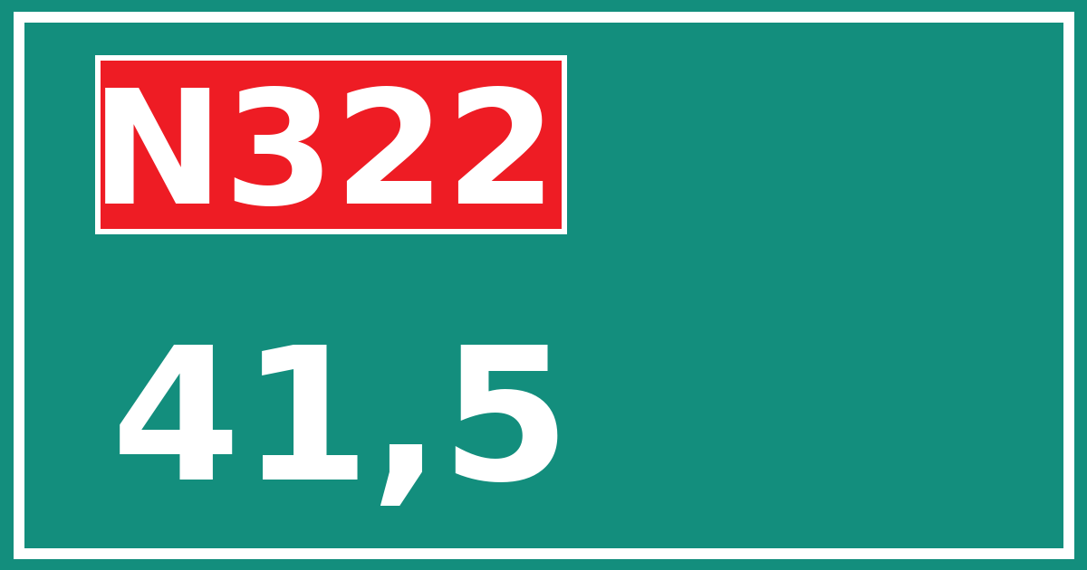 Hectometerbord N322 41,5