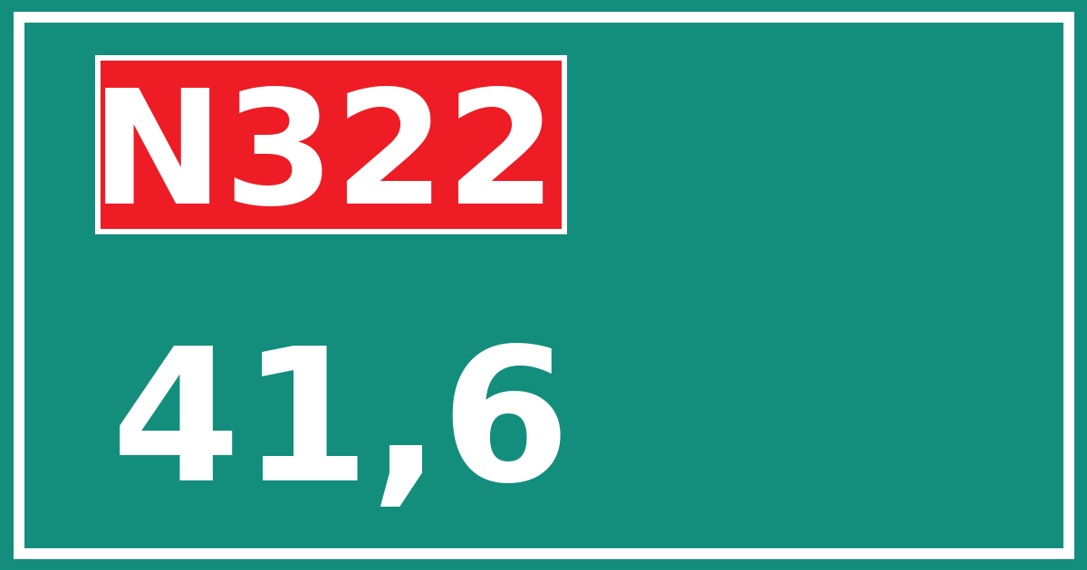 Hectometerbord N322 41,6