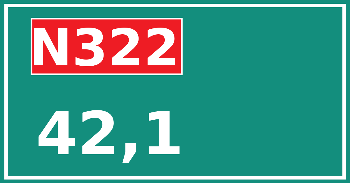 Hectometerbord N322 42,1