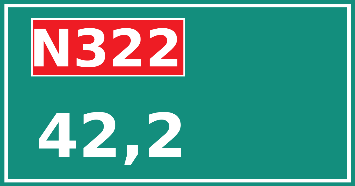 Hectometerbord N322 42,2
