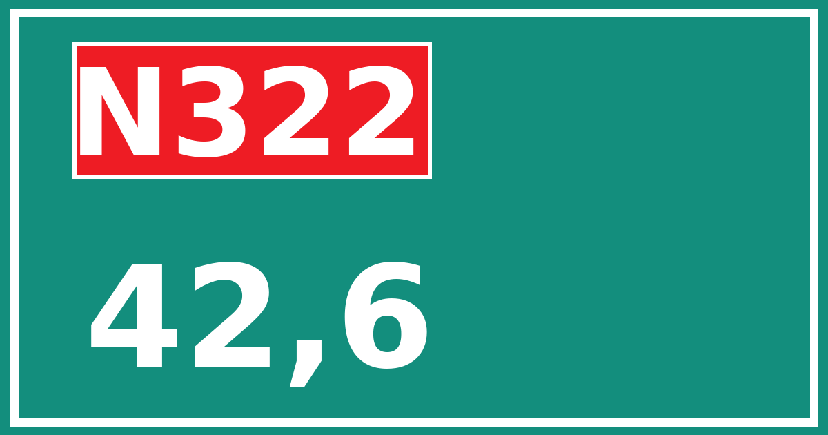 Hectometerbord N322 42,6