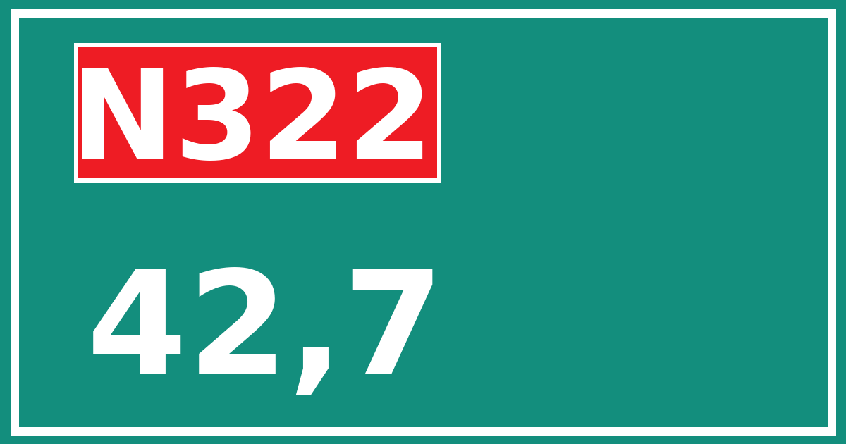 Hectometerbord N322 42,7
