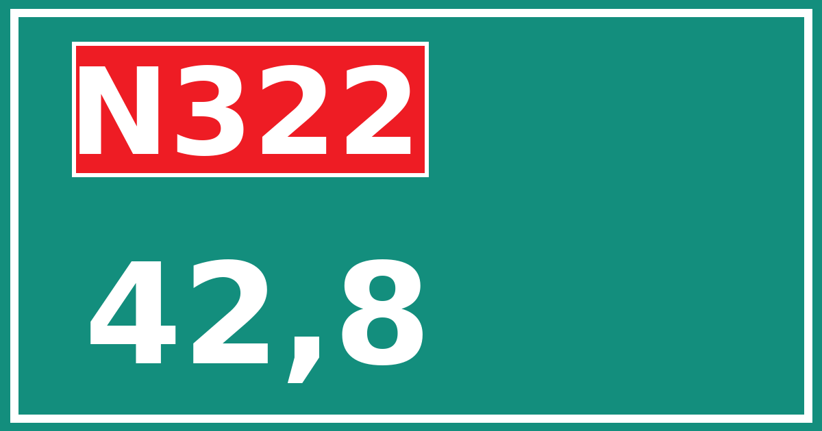 Hectometerbord N322 42,8