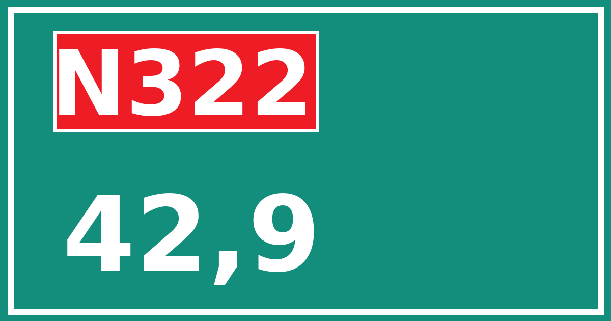Hectometerbord N322 42,9