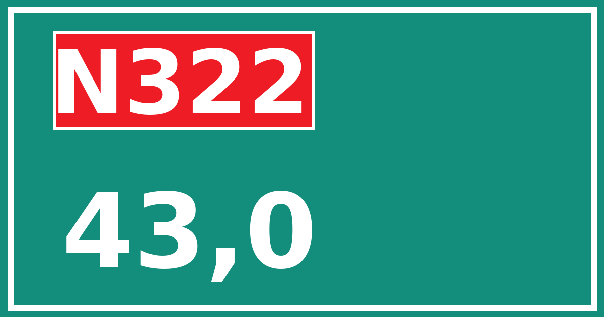 Hectometerbord N322 43,0