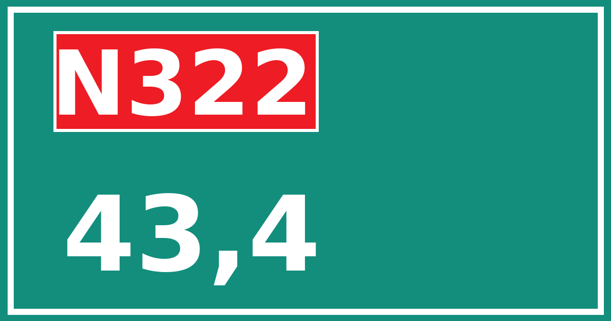 Hectometerbord N322 43,4