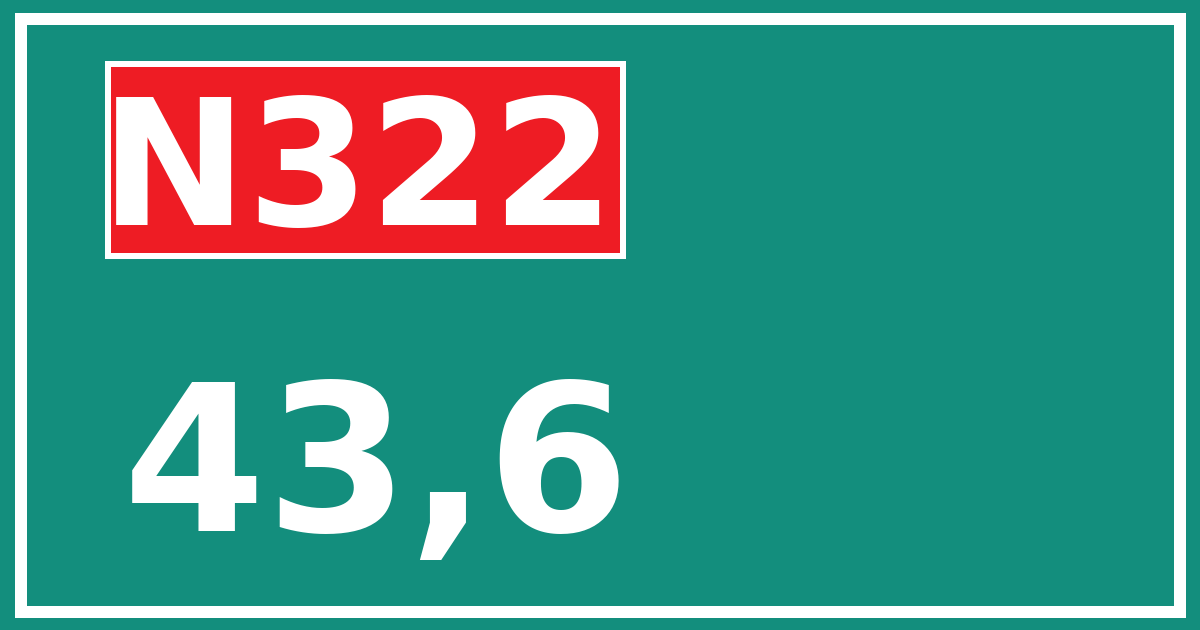 Hectometerbord N322 43,6