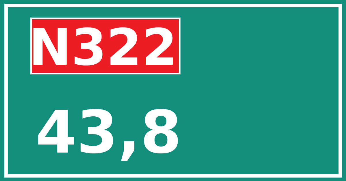 Hectometerbord N322 43,8