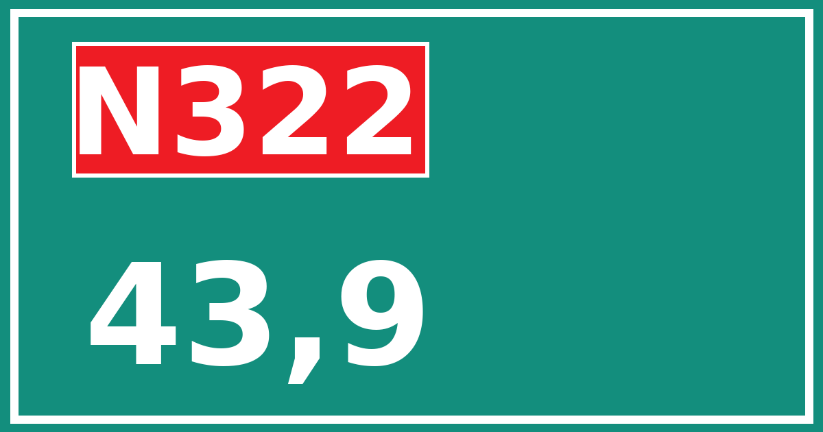 Hectometerbord N322 43,9
