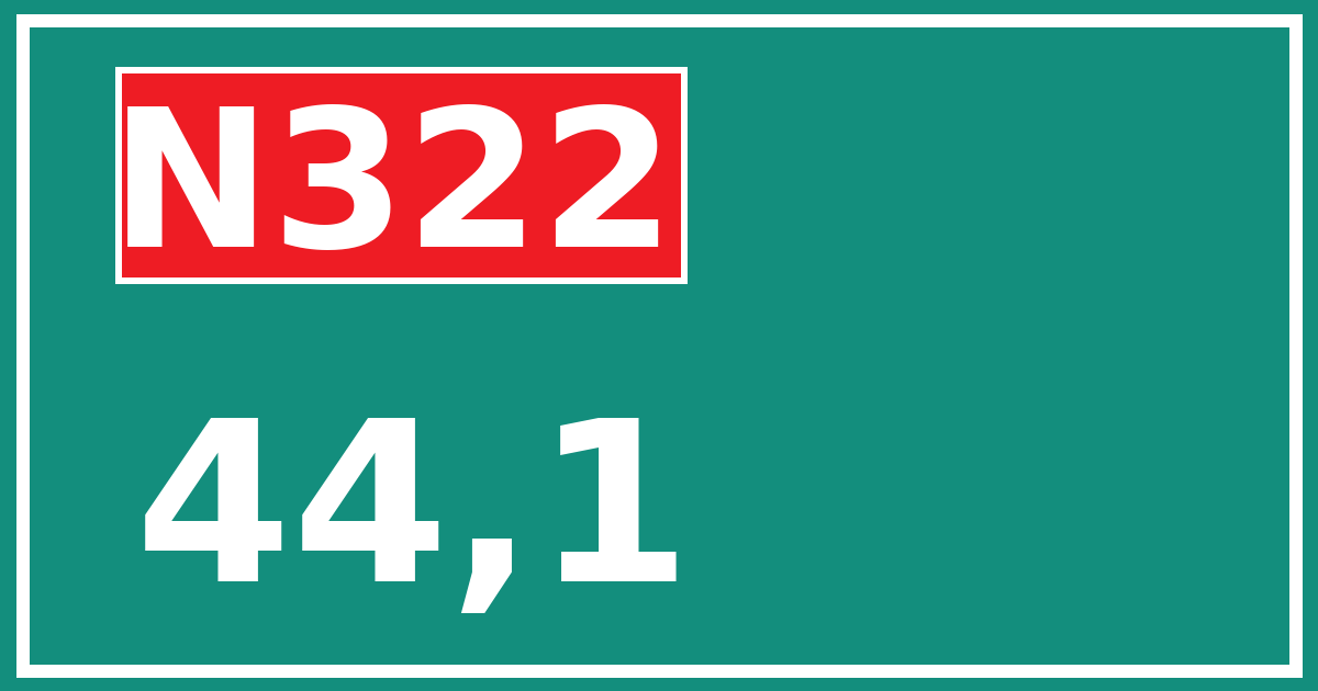 Hectometerbord N322 44,1