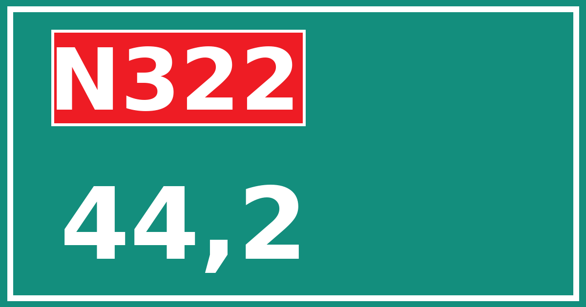 Hectometerbord N322 44,2