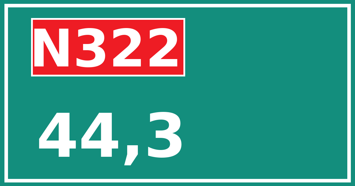 Hectometerbord N322 44,3