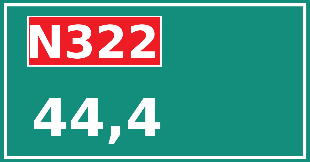 Hectometerbord N322 44,4