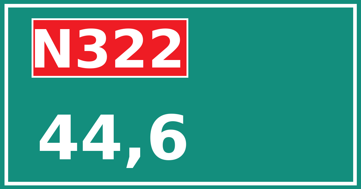Hectometerbord N322 44,6