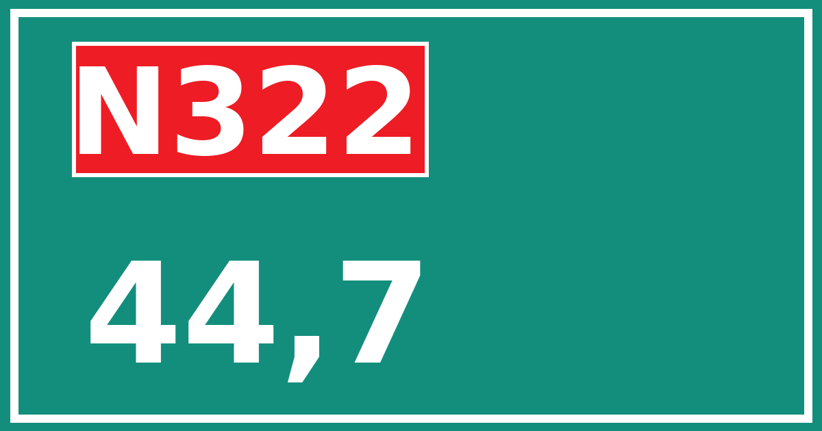 Hectometerbord N322 44,7
