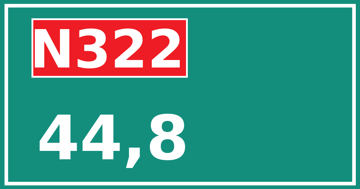 Hectometerbord N322 44,8