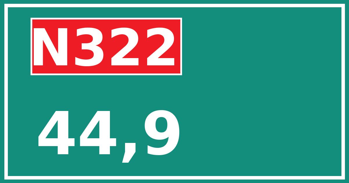 Hectometerbord N322 44,9