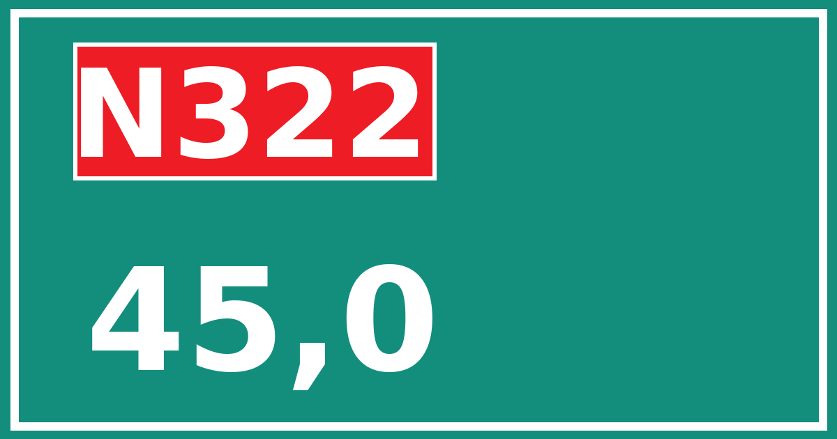 Hectometerbord N322 45,0