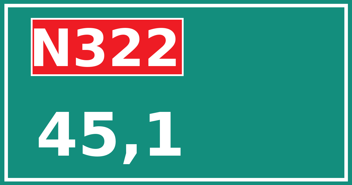 Hectometerbord N322 45,1