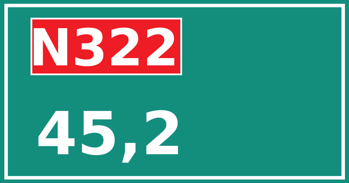 Hectometerbord N322 45,2