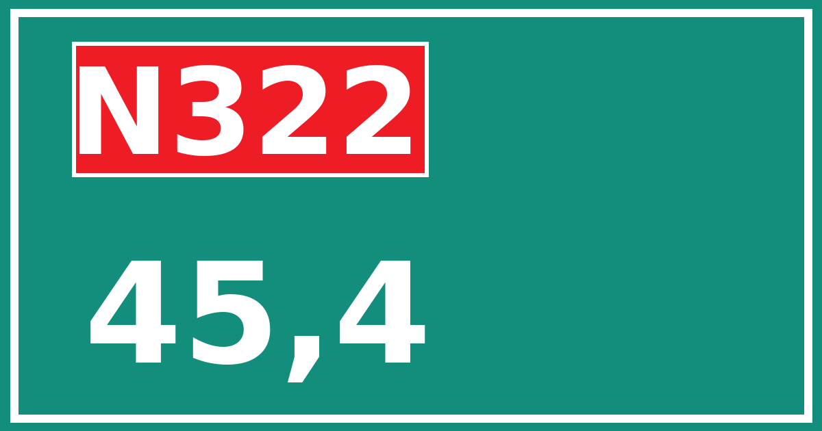 Hectometerbord N322 45,4