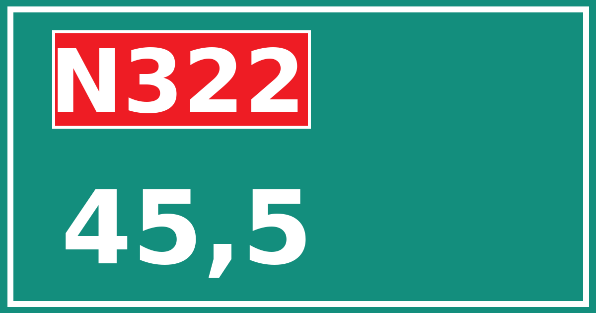 Hectometerbord N322 45,5