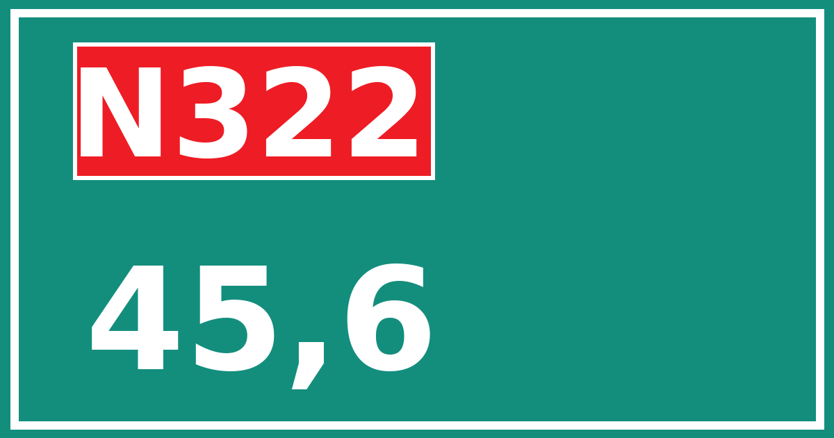 Hectometerbord N322 45,6