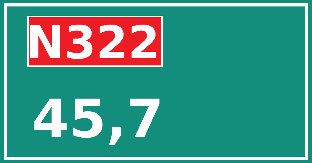 Hectometerbord N322 45,7