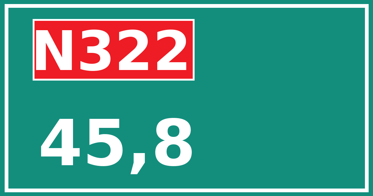Hectometerbord N322 45,8