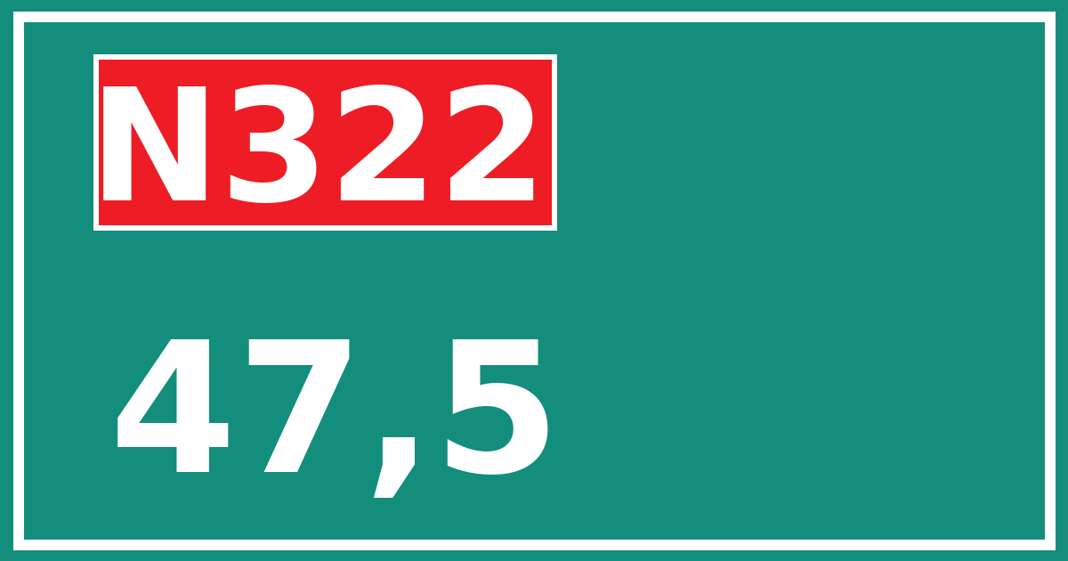 Hectometerbord N322 47,5