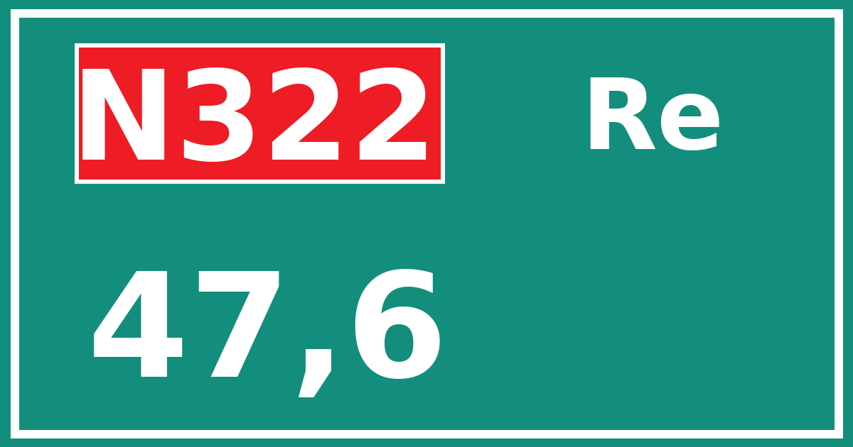 Hectometerbord N322 47,6 zijde Re